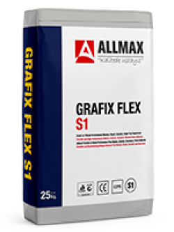 Allmax Grafix Flex S1 Granit-Seramik Yapıştırma Harcı Gri 25 kg