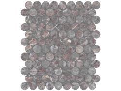 Anatolia 3x3 Sereno Burgundy Penny Round Mozaik Honlu