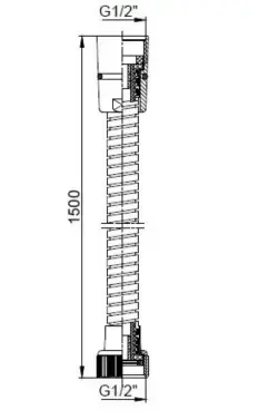 Ar-Yak Ar Duş Hortumu Spirali (150 Cm Kenetli) 102141008-BM Krom