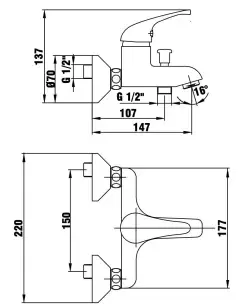 Ar-Yak Ar Allegra Banyo Duş Bataryası 102102521 Krom