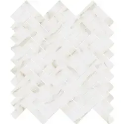 Betsan Herringbone Marble 25x50 mm Calacatta Gold