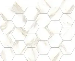 Betsan Hexa Mega Marble 77x88 mm Calacatta Gold