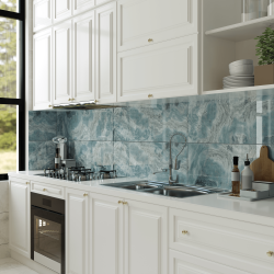 Bien Seramik 30x90 Sante Turquiose Turkuaz Parlak uygulama örneği