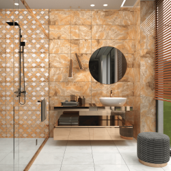 Bien Seramik 30x90 Sante Aqua Mavi Parlak uygulama örneği