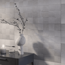 Bien Seramik 30x90 Motto Dekofon Gri Shadow Mat uygulama örneği