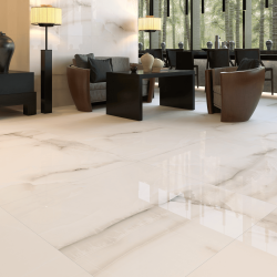 Bien Seramik 100x100 Mia Beyaz Full Lappato uygulama örneği