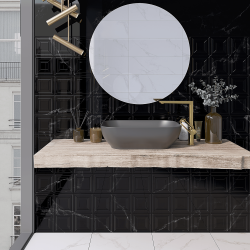 Bien Seramik 30x90 Paris Black Siyah Negro Parlak uygulama örneği