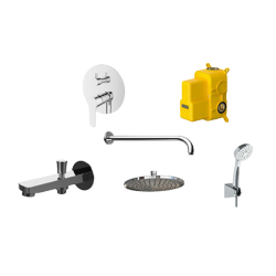 Bien Water Flowbox Sistemleri Round Ankastre Banyo Bataryası Seti 2F Krom