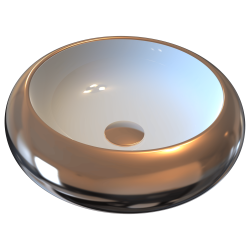 Bien Flame Tezgah Üstü Lavabo Yuvarlak 46 cm Dış Rose Gold Kaplama İç Beyaz