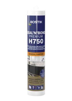 Bostik H750 SealNBond Premium Lekelenme Yapmayan Hibrit Mastik ve Yapıştırıcı Gri 600 ml