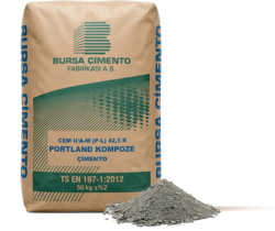 Bursa Çimento CEM II/A-M (P-L) 42,5 R Portland Kompoze Çimento 50 kg