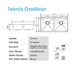Crauf Stella Duo 4580 Evye Çift Gözlü 80x45 cm Imperial Gold (İpeksi Altın) uygulama örneği