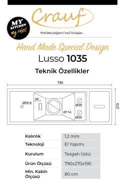Crauf Lusso Barista 1035 Evye Tek Gözlü 79x27 cm Platinum Satin (İnox) uygulama örneği
