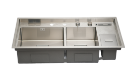 Crauf Lusso Grand Duo 1065 Evye Asimetrik Çift Gözlü 100x49 cm Velvet Grey (Mat Gri) uygulama örneği
