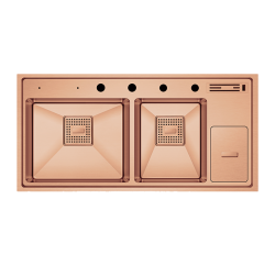 Crauf Lusso Grand Duo 1065 Evye Asimetrik Çift Gözlü 100x49 cm Royal Bronze (Bakır)