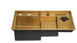 Crauf Lusso Diamond 1071 Evye Tek Gözlü 84x48 cm Imperial Gold (İpeksi Altın) uygulama örneği