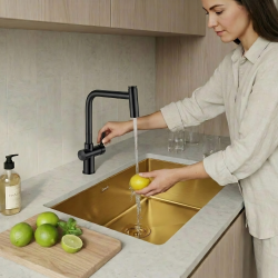 Crauf Stella 4460 Evye Tek Gözlü 60x44 cm Imperial Gold (İpeksi Altın) uygulama örneği