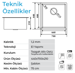 Crauf Stella 4470 Evye Tek Gözlü 70x44 cm Royal Bronze (Bakır) uygulama örneği