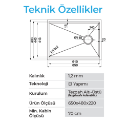 Crauf Vertice 4865 Evye Tek Gözlü 65x48 cm Dark Graphite (Füme) uygulama örneği