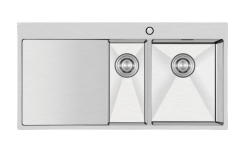 Crauf Via Lattea Duo 6175 Evye Tek Gözlü Sol Damlalıklı 100x51 cm Platinum Satin (İnox)