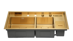 Crauf Lusso Grand Duo 1065 Evye Asimetrik Çift Gözlü 100x49 cm Imperial Gold (İpeksi Altın) uygulama örneği