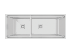Crauf Vertice Plus 2085 Evye Asimetrik Çift Gözlü 127x48,2 cm Platinum Satin (İnox)