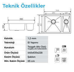 Crauf Stella Duo 4563 Evye Asimetrik Çift Gözlü 63x45 cm Velvet Grey (Mat Gri) uygulama örneği