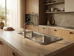 Crauf Lavello Duo 3078 Evye Çift Gözlü 78x45,2 cm Platinum Satin (İnox) uygulama örneği