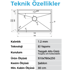 Crauf Poli 6303 Evye Tek Gözlü 78x51 cm Platinum Satin (İnox) uygulama örneği