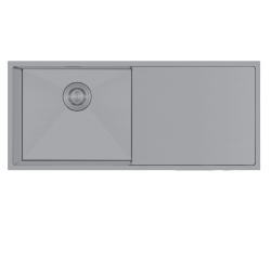 Crauf Via Bella 6074 Evye Tek Gözlü Sağ Damlalıklı 100x45 cm Velvet Grey (Mat Gri)