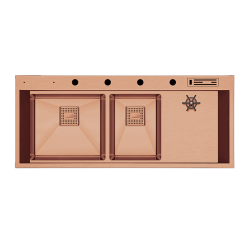 Crauf Lusso Grand Duo 1081 Evye Asimetrik Çift Gözlü 120x50 cm Royal Bronze (Bakır)