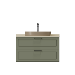 Creavit Perra Lavabo Dolabı 100cm İki Çek.Zeytun Zeytuni