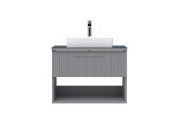 Creavit E10 Lav.Dlb.85cm 1Çekm. Raflı CamTez GRI