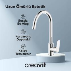 Creavit Solo Mutfak Armatürü Krom uygulama örneği