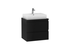 Creavit Alinda Lavabo Dolabı Tablalı 60cm Parlak Siyah