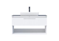 Creavit E10 Lav.Dlb100cm 1Çekm. Raflı CamTez BYZ Beyaz