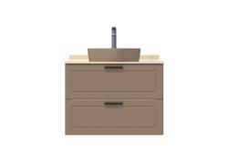 Creavit Perra Lavabo Dolabı 80cm İki Çek. Latte