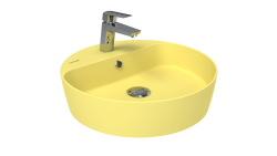 Creavit Loop Yuvarlak Çanak Lavabo Ø45 cm Limon Çiçeği