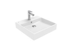 Creavit Next Tezgah Üstü Kare Lavabo 50*50cm Beyaz