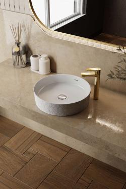 Creavit Loop Yuvarlak Çanak Lavabo Ø40 cm Selçuklu Rölyef Uygulamalı uygulama örneği