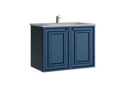 Creavit Kayra Kapaklı Lavabo Dolabı 80cm Mat Safir Mavi
