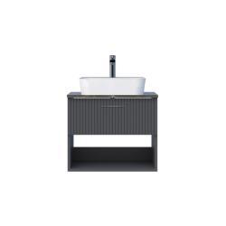 Creavit E10 Lav.Dlb.65cm 1Çekm.Raflı.Gra.Tez ANT Antrasit