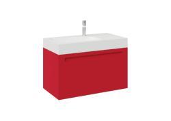 Creavit Recta Lavabo Dolabı 85cm Nar Çiçeği
