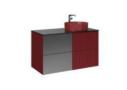Creavit Duo Lavabo Dolabı 100cm Berry