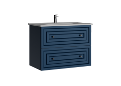 Creavit Kayra Çekmeceli Lavabo Dolabı 80cm Mat Safir Mavi