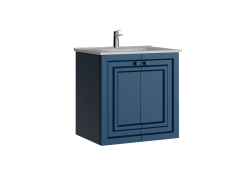 Creavit Kayra Kapaklı Lavabo Dolabı 60cm Mat Safir Mavi