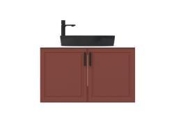 Creavit Perra Lavabo Dolabı 100cm Kapaklı Tarçın