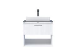 Creavit E10 Lav.Dlb.65cm 1Çekm. Raflı CamTez BYZ Beyaz