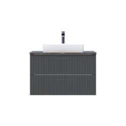 Creavit E10 Lav. Dlb. 85cm 2 Çekm. Gra.Tezg ANT Antrasit