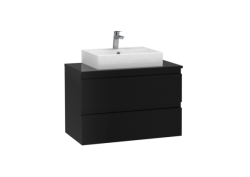 Creavit Alinda Lavabo Dolabı Tablalı 80cm Parlak Siyah